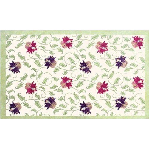 Fushia Vine Tufted Rug, 7.9 X 9.9