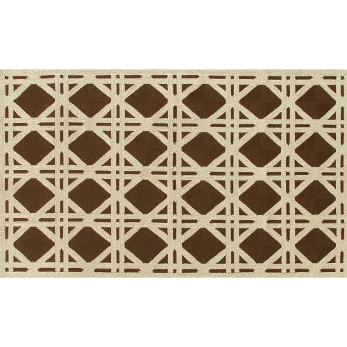 Cane Brown Hook Rug, 5 X 8
