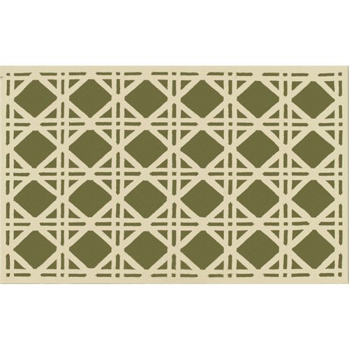 Cane Green Hook Rug, 5 X 8