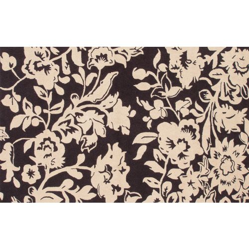 Batik Brown Hook Rug, 5 X 8