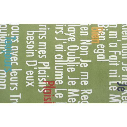 Edith Green Hook Rug, 5 X 8