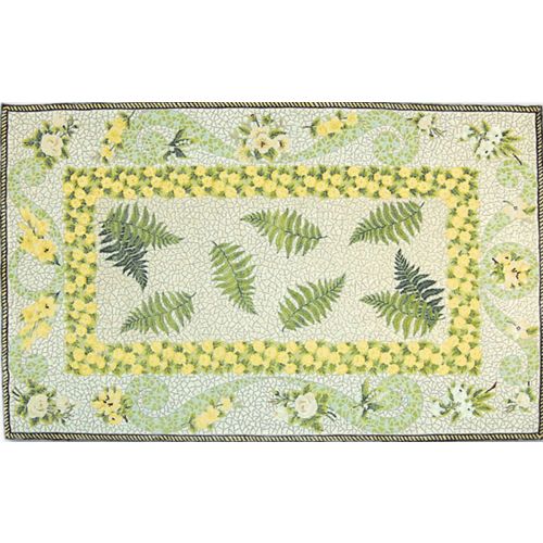 Daisy Chain Flannel Wool Loops Rug, 3.9 X 5.9