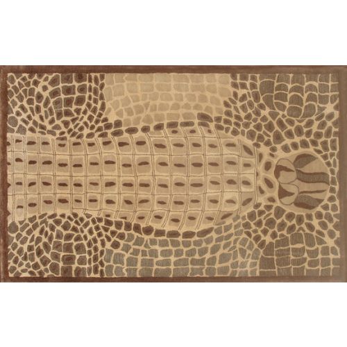 Croco Brown Tufted Rug, 5 X 8
