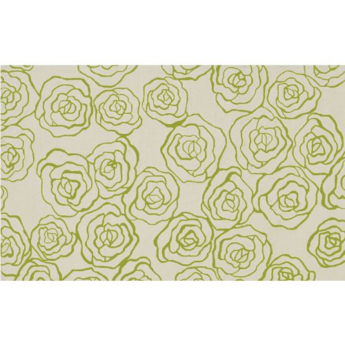 Deco Rose Green Hook Rug, 5 X 8