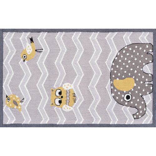 Eleph & Bird Hook Rug, 2.8 X 4.8