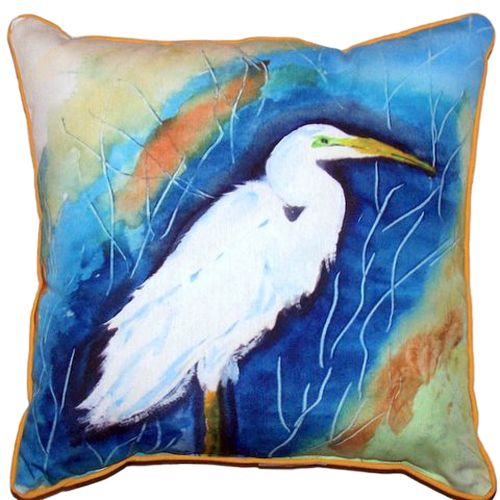 Great Egret Right Large Indoor/Outdoor Pillow 18X18