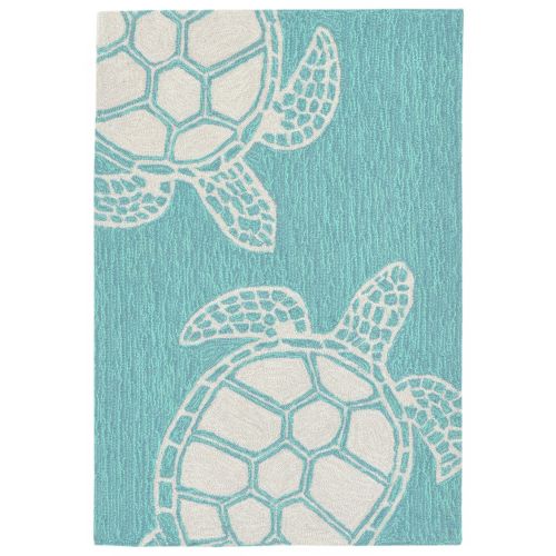Liora Manne Capri Turtle Indoor/Outdoor Rug - Blue, 24" By 36"