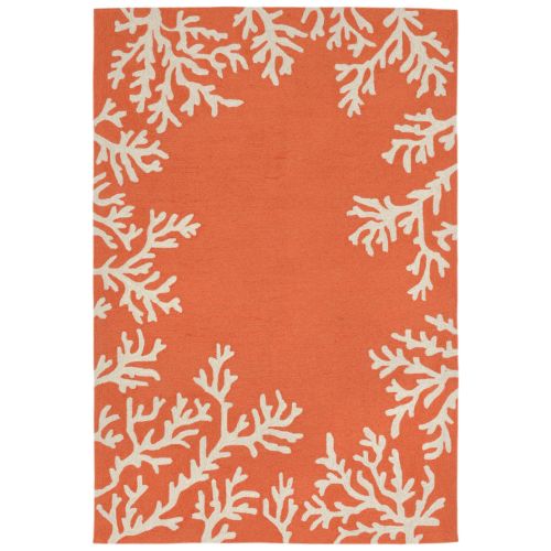 Liora Manne Capri Coral Bdr Indoor/Outdoor Rug - Orange, 42" By 66"