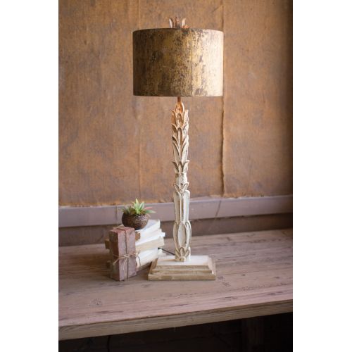 Table Lamp Carved Wooden Base With, Carved Wood Table Lamp Base