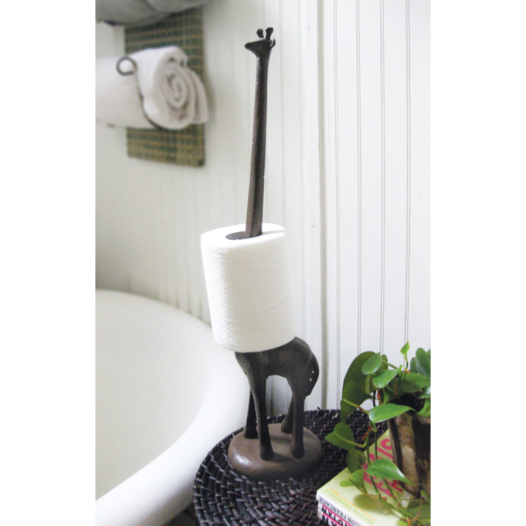 Rustic Cast Iron Giraffe Paper Towel Holder