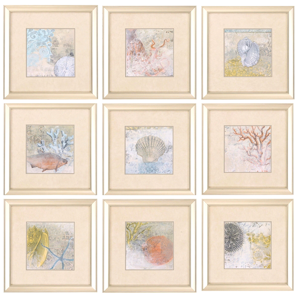 Coastal Cameo Framed Art Set Of 9