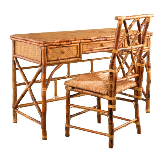 Hampton Desk & Chair Set Rush Seat Frame Color - Tortoise