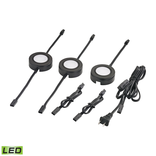 Tuxedo Swivel 3 Piece Led Undercabinet Light Set In Black