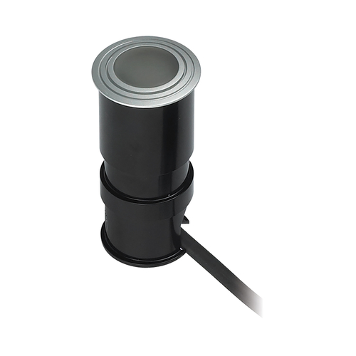 Wet Spot Led Button Light In Metallic Grey With Frosted Lens