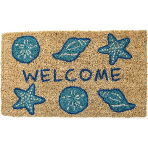 Shells Welcome Handwoven Coconut Fiber Doormat