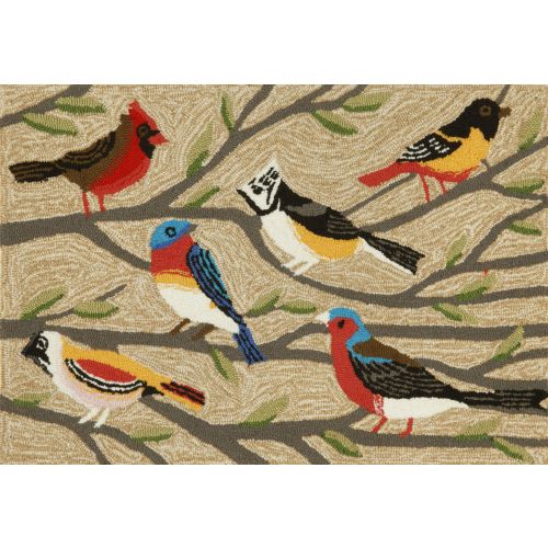 Liora Manne Frontporch Birds Indoor/Outdoor Rug - Natural, 30" By 48"