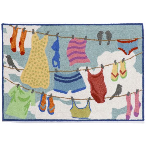Liora Manne Frontporch Clothes Line Indoor/Outdoor Rug - Multi, 20" By 30"