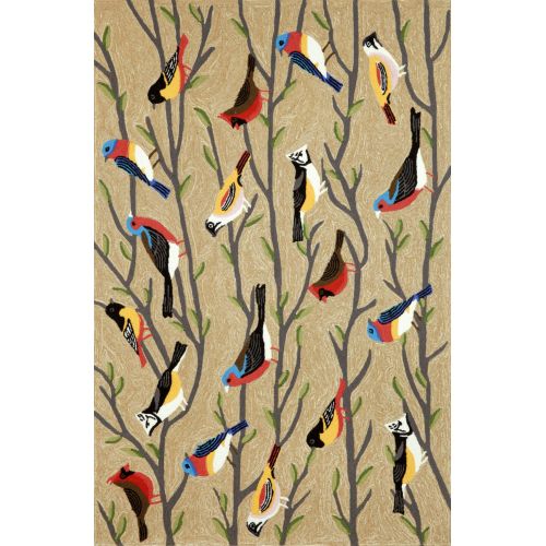 Liora Manne Frontporch Birds Indoor/Outdoor Rug - Natural, 5' By 7'6"