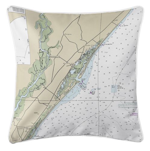 Island Girl Murrells Inlet South Carolina Nautical Chart Pillow