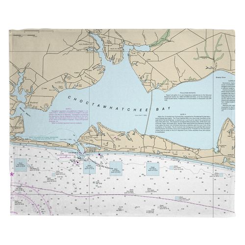 Destin FL Nautical Chart Fleece Throw Blanket Shop Now 