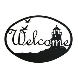 Lighthouse & Birds Welcome Sign