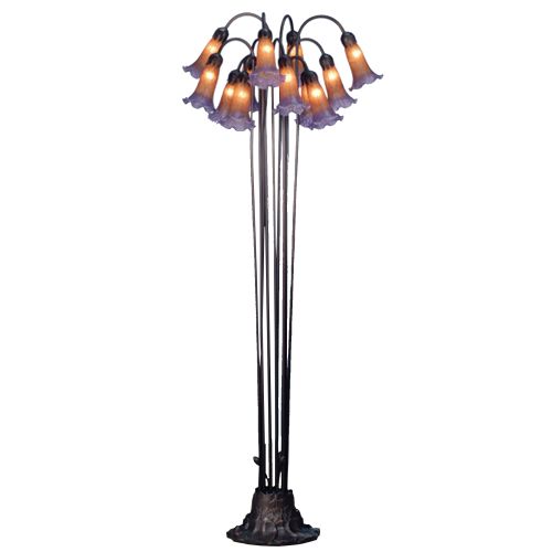 60" H Amber/Purple Pond Lily 12 Lt Floor Lamp