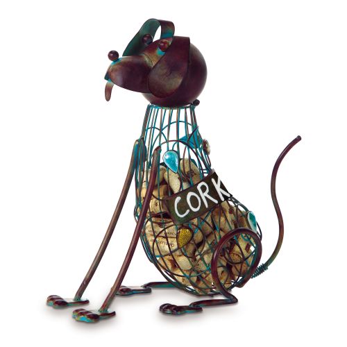 Metal Dog Wine Cork Caddy