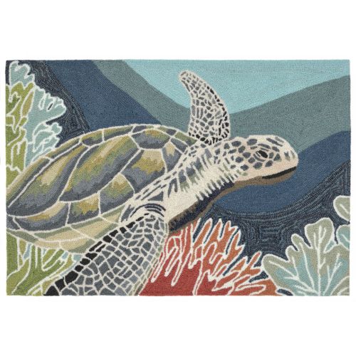 Liora Manne Ravella Akumal Indoor/Outdoor Rug - Blue, 24" By 36"