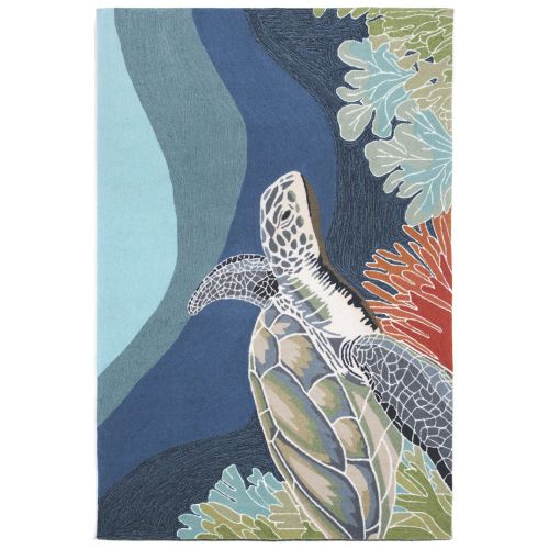 Liora Manne Ravella Akumal Indoor/Outdoor Rug - Blue, 42" By 66"
