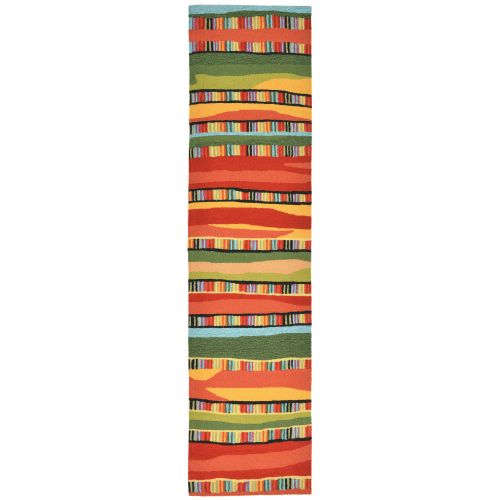 Liora Manne Ravella Fiesta Indoor/Outdoor Rug - Red, 24" By 8'