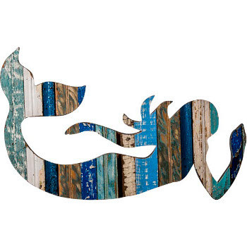 Swimming Mermaid Wooden Wall Plaque