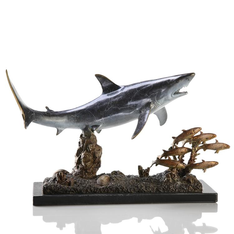 Shark With Prey Sculpture