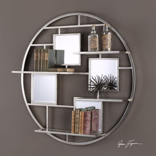 Zaria Mirrored Round Wall Shelf