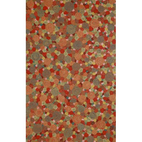 Liora Manne Visions Iii Giant Swirls Indoor/Outdoor Rug - Red, 5' By 8'