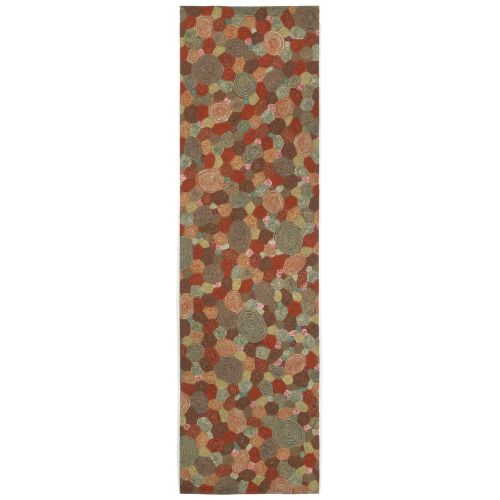 Liora Manne Visions Iii Giant Swirls Indoor/Outdoor Rug - Red, 27" By 8'