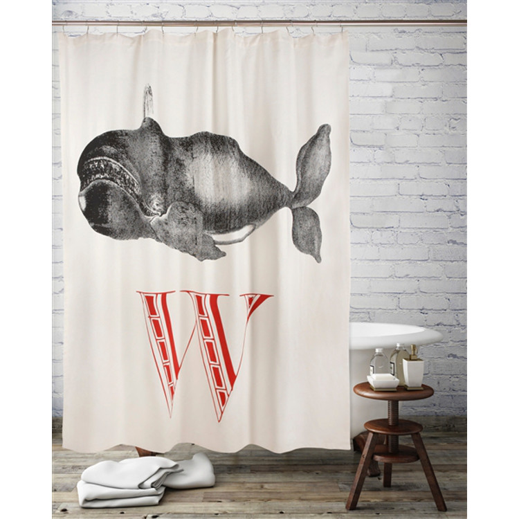 W Whale Shower Curtain