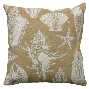 Seashell Beige Linen Pillow