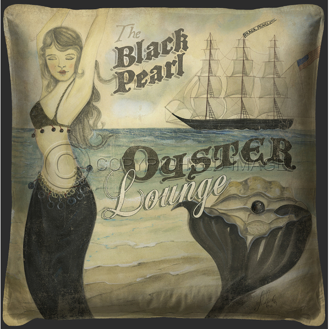 The Black Pearl Oyster Lounge Pillow