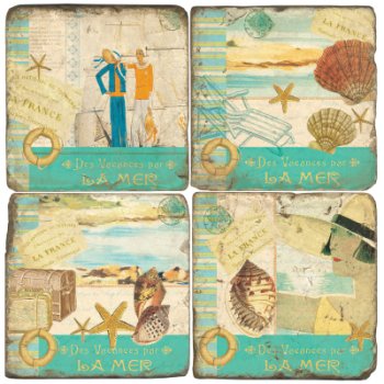 French Shell Coasters La Mer