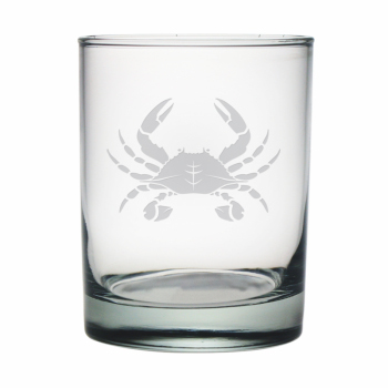 Personalized Crab Etched Dor Glass Set