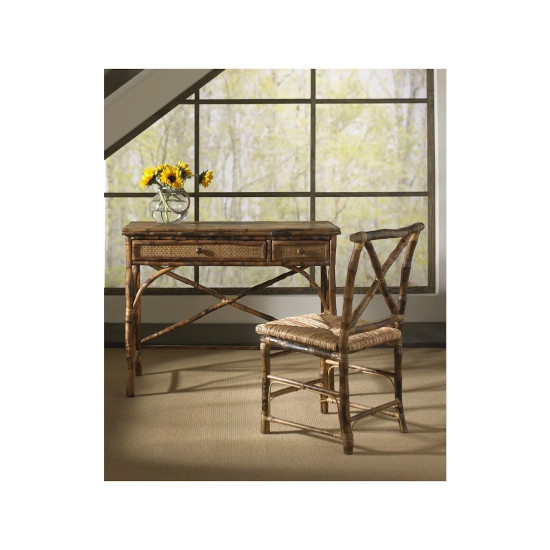 Coastal Rattan  Desk And Chair Set