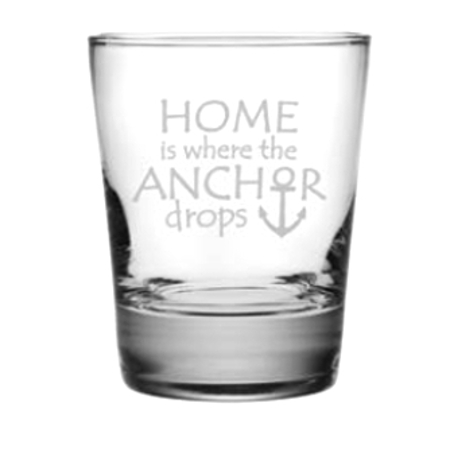 Where The Anchor Drops Etched Dof Glass Set