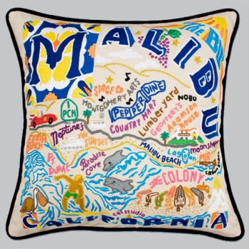 Malibu Hand Embroidered Pillow
