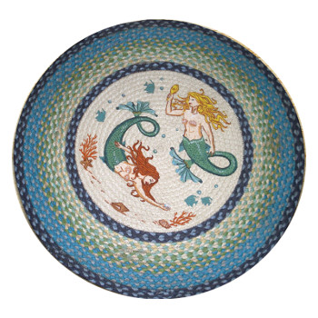 Mermaid Round Patch Braided Rug