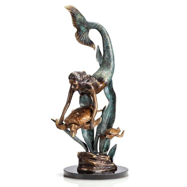 Ocean Explorers Mermaid and Turtle Sculpture  