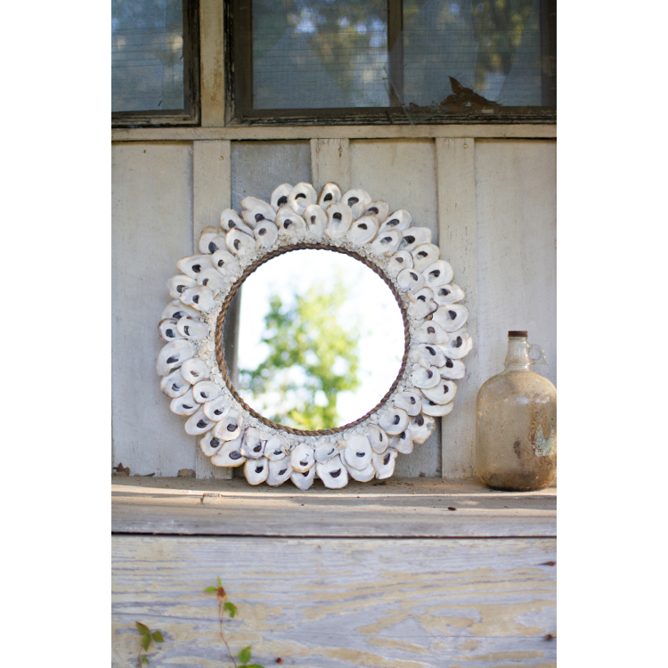 Large Round Oyster Shell Mirror