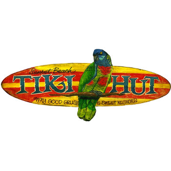 Tiki Hut Personalized Beach Sign
