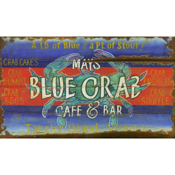 Blue Crab Personalized Beach Sign