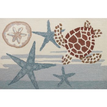 Coastal Turtle Accent Rug