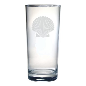 Scallop Shell Etched Hi-Ball Glass Set